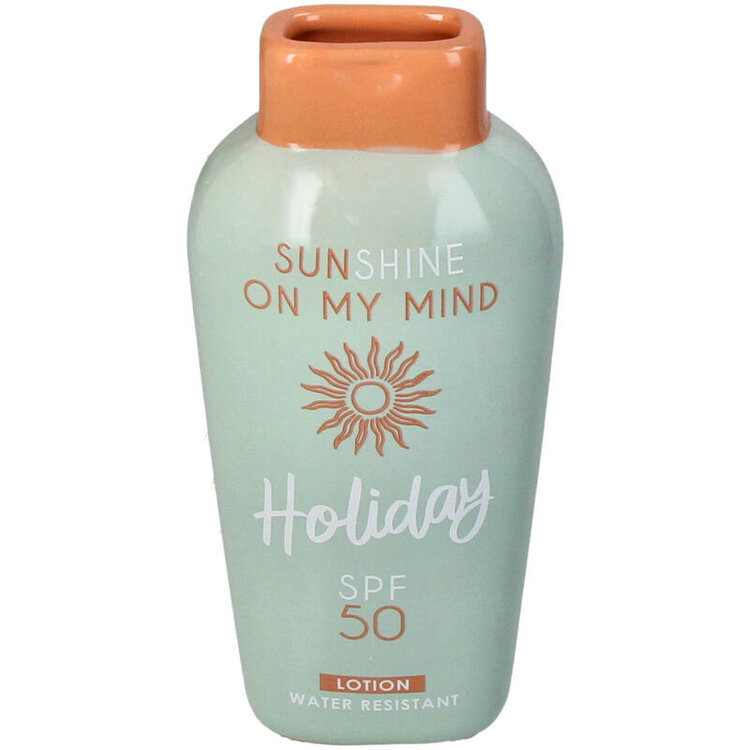 Vase Sunscreen Fine Earthenware Blue 8.8x5.6x19cm