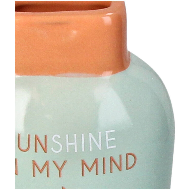 Vase Sunscreen Fine Earthenware Blue 8.8x5.6x19cm