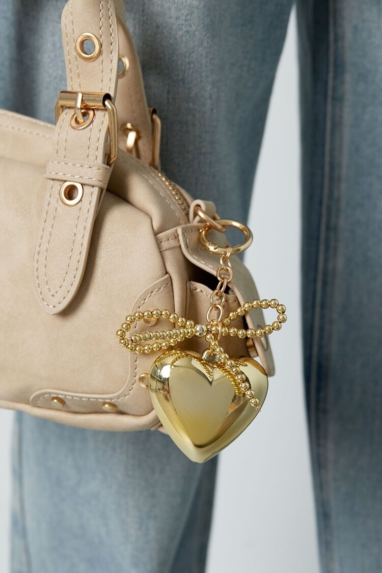 Bow & Heart Pendant - gold