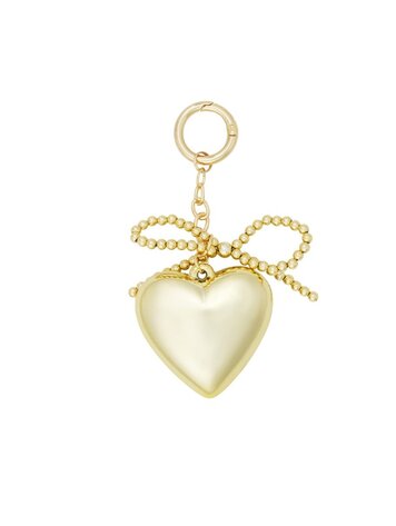 Bow & Heart Pendant - gold