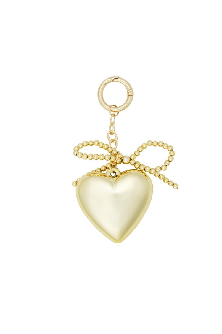Bow & Heart Pendant - gold