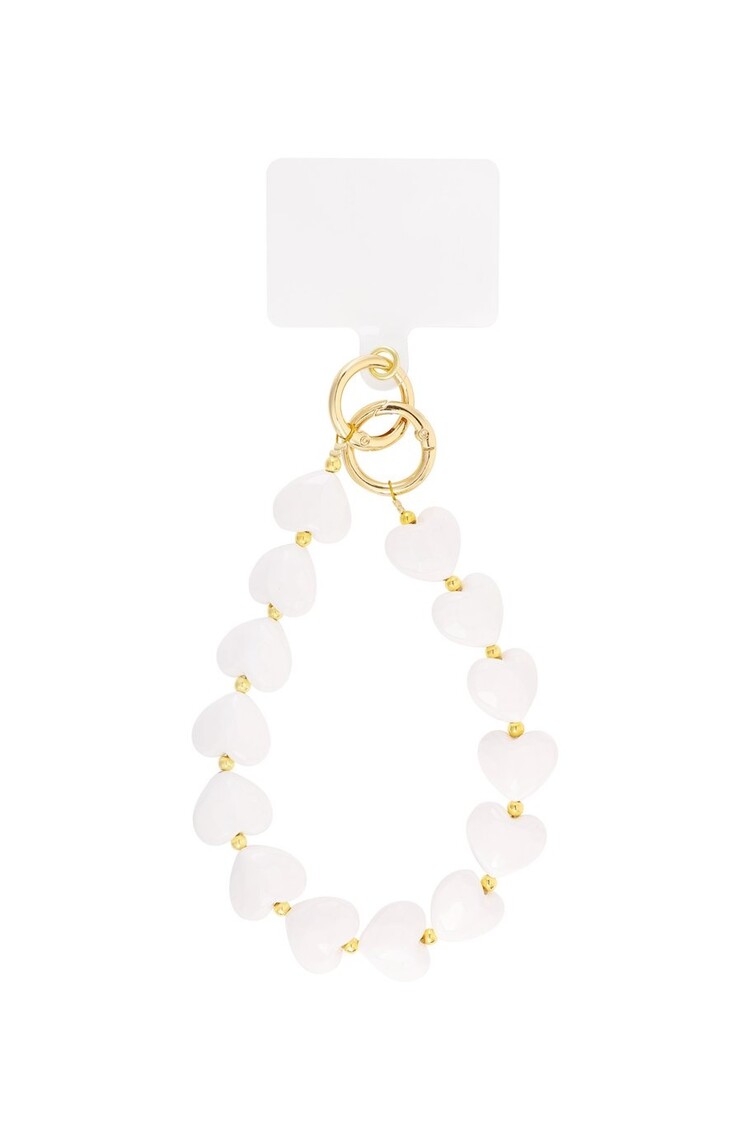Cute hearts Phone cord - white
