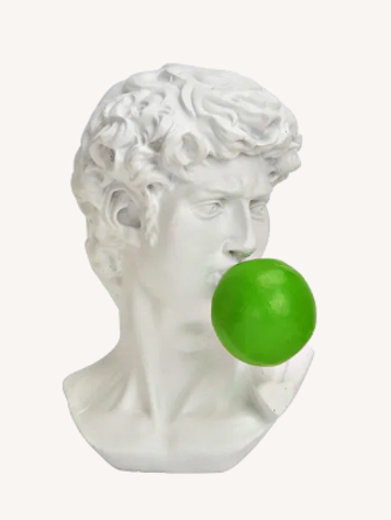 Poly David statue with gumball (B/H/D) 9x14x9cm - green