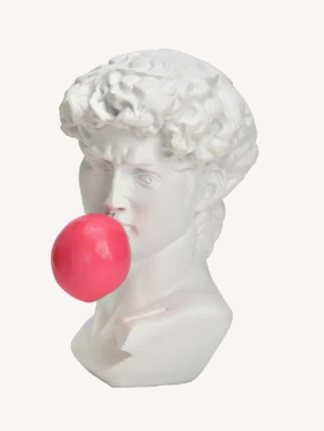 Poly David statue with gumball (B/H/D) 9x14x9cm - pink