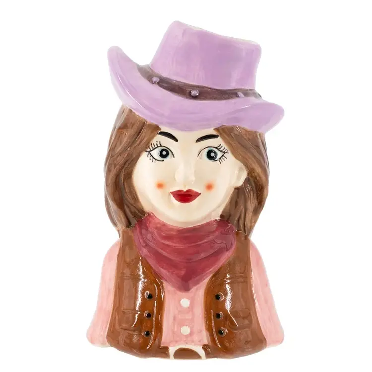 Pottery Vase Cowboy Girl - 17,2x14,3x28,3cm