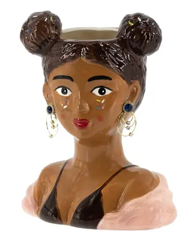 Pottery Vase Girl Buns, 22,8x14x27,2cm