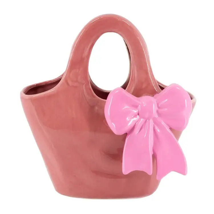Pottery Vase Handbag Bow, 20x12x20,5cm