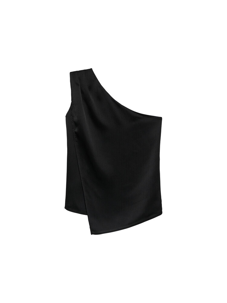 Catwalk Junkie Asymetric Textured Top - black