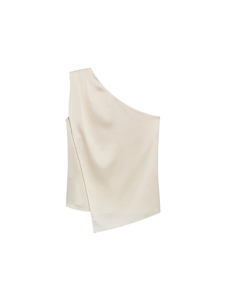 Catwalk Junkie Asymetric Textured Top - egret