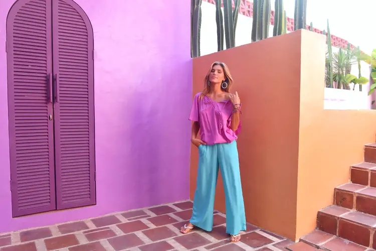 Eind maart begin april wordt de nieuwe collectie ss26 verwacht! Pants Alex - turquoise