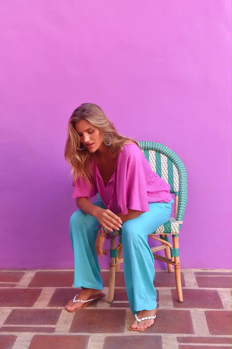 Eind maart begin april wordt de nieuwe collectie ss26 verwacht! Pants Alex - turquoise