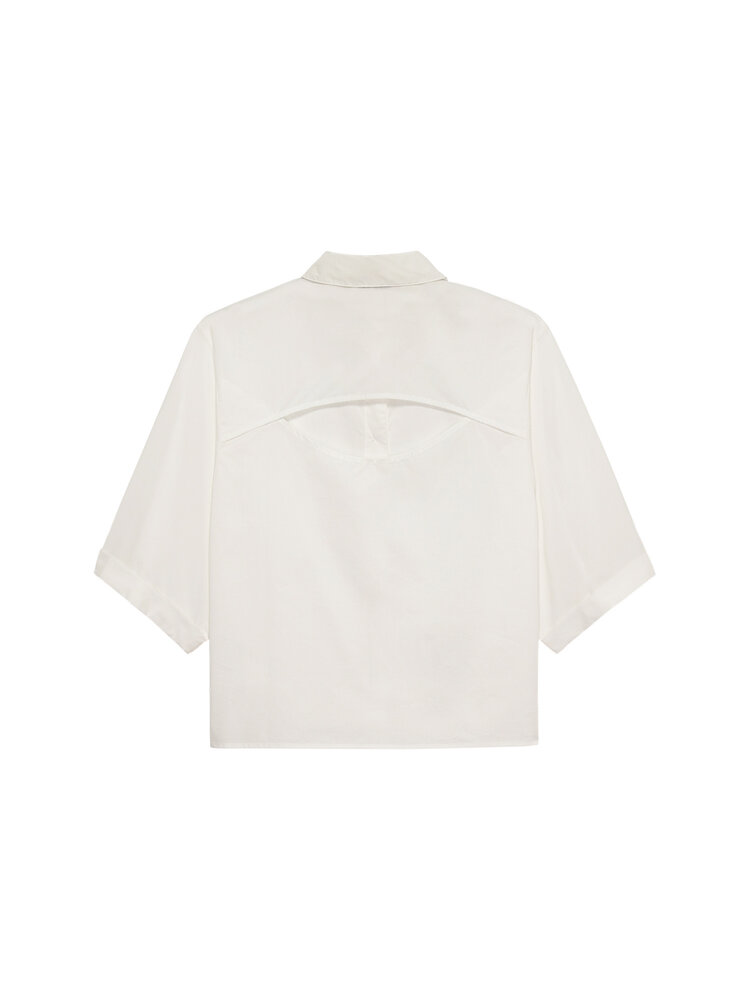 Catwalk Junkie Short sleeve blouse with open back - white