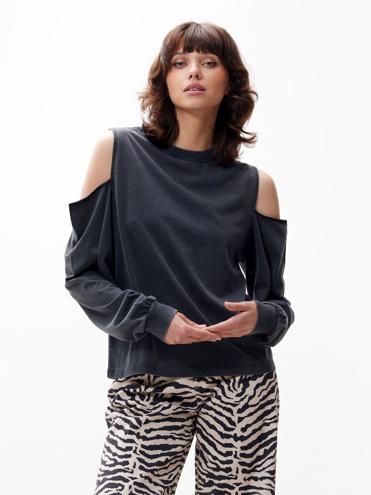 Catwalk Junkie Open shoulder long sleeve - Faded Dark Grey