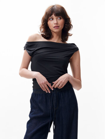 Catwalk Junkie Dropped shoulder singlet - Black