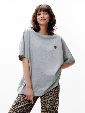 Catwalk Junkie Oversized graphic Tshirt -  Grey Melange