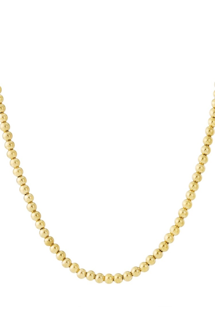 Hollow bead necklace-8mm Gold color
