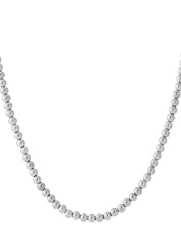 Hollow bead necklace-8mm silver color