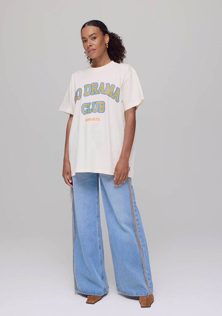 Harper & Yve T-shirt No drama club - ecru