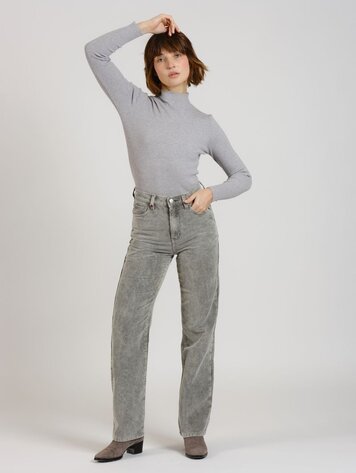 F. A. M. Paris Corduroy Straight Pants Pola - grey
