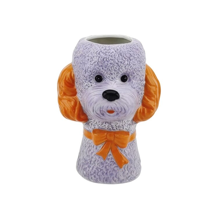 House Vitamin Vase -Flower Vase Dog - Lilac/ Orange - 15,5x12,5x21cm