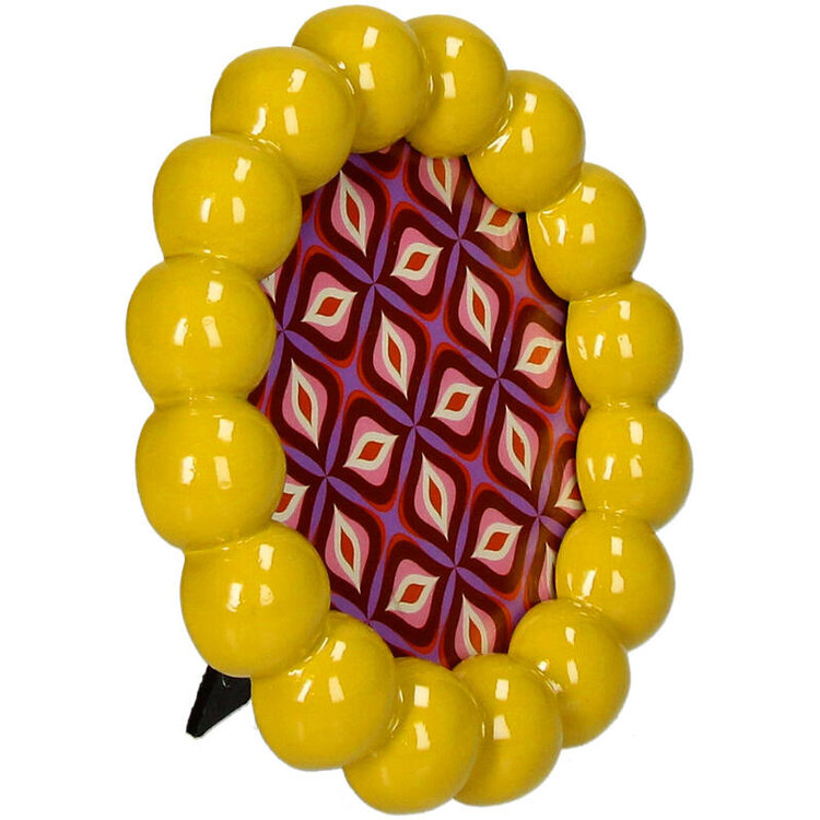 Photo Frame Beads Polyresin Yellow 10x10cm