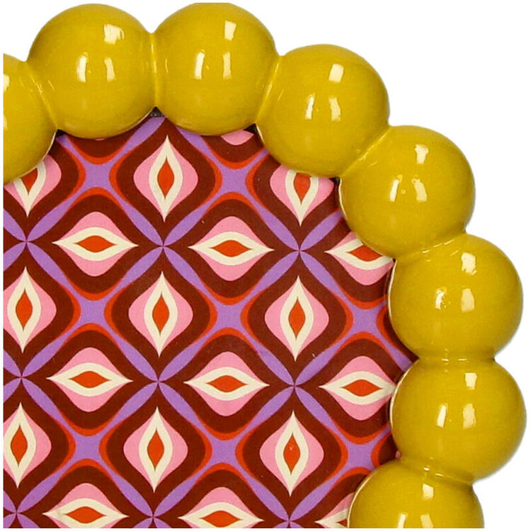 Photo Frame Beads Polyresin Yellow 10x10cm