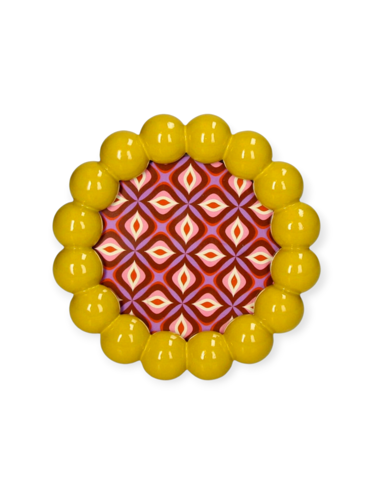 Photo Frame Beads Polyresin Yellow 10x10cm