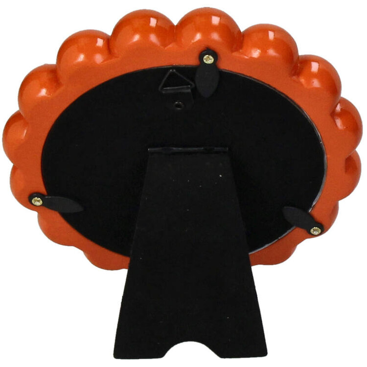 Photo Frame Smiley Polyresin Orange 10x10cm