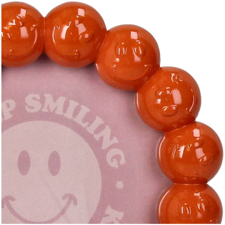 Photo Frame Smiley Polyresin Orange 10x10cm