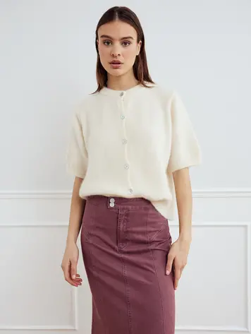 Noella Kae SS Knit Cardigan Oyster