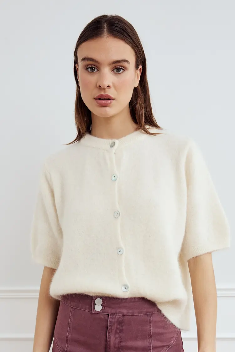 Noella Kae SS Knit Cardigan Oyster