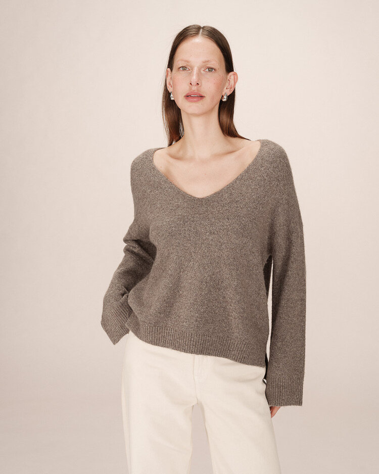 Grace & Mila Salvador Taupe Knit