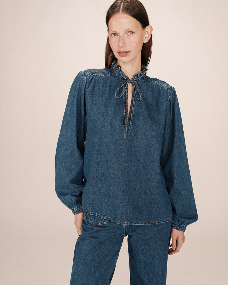 Grace & Mila Denim Blouse Salsa
