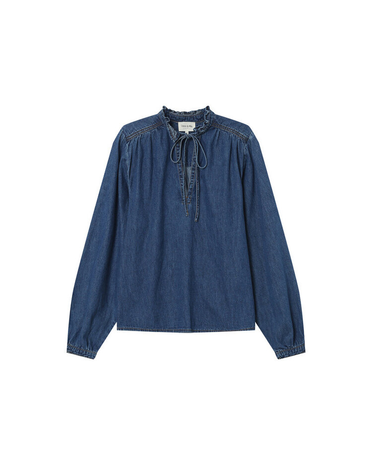 Grace & Mila Denim Blouse Salsa