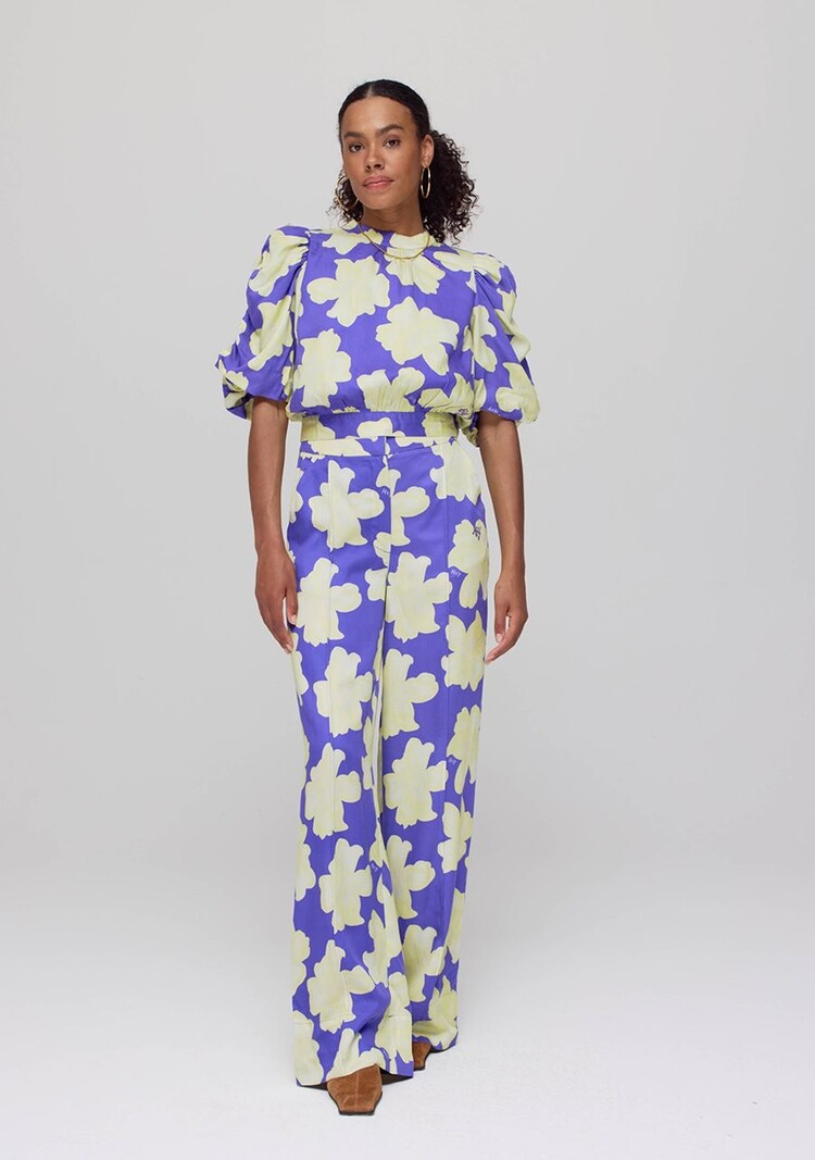 Harper & Yve Pants Holly - bold flower - lemonade