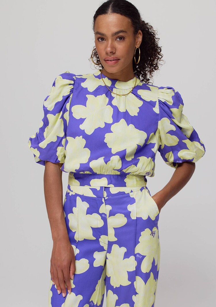 Harper & Yve Pants Holly - bold flower - lemonade