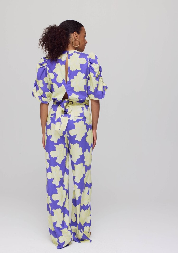 Harper & Yve Pants Holly - bold flower - lemonade