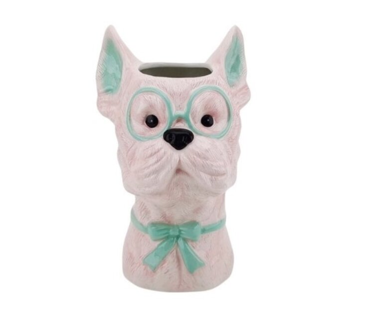 House Vitamin Vase -Flower Vase Dog - Pink/ Mint - 13,5x14,5x23cm