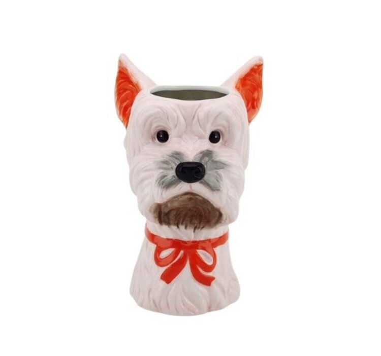 House Vitamin Vase -Flower Vase Dog - Pink/Orange - 14,5x13x23,5cm