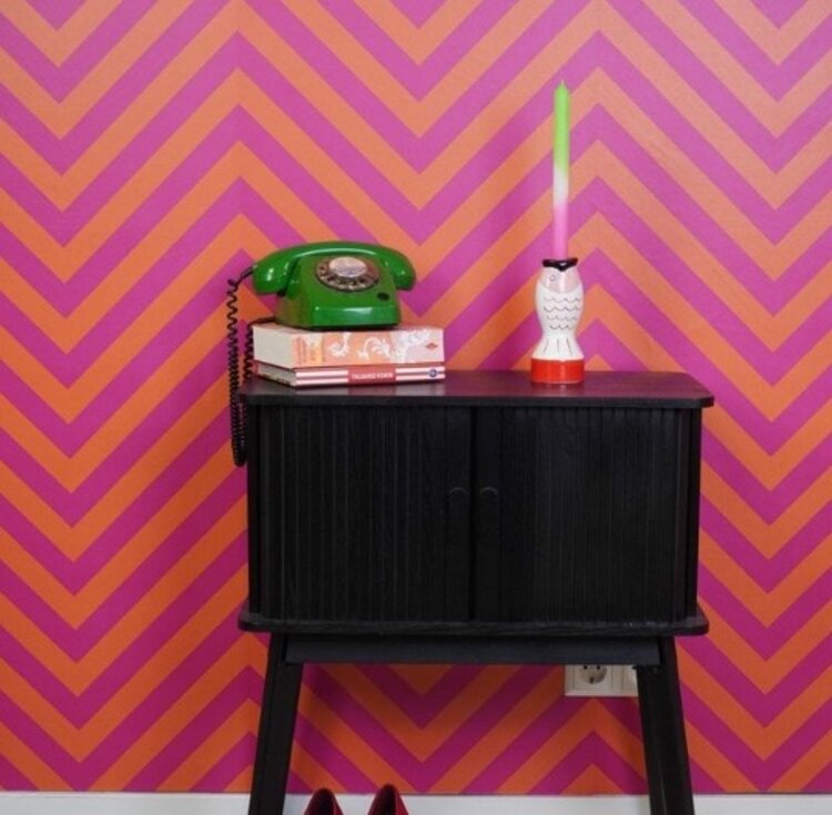 House Vitamin Candle holder - Fish - Red/White/Pink - 7x7x16,5cm