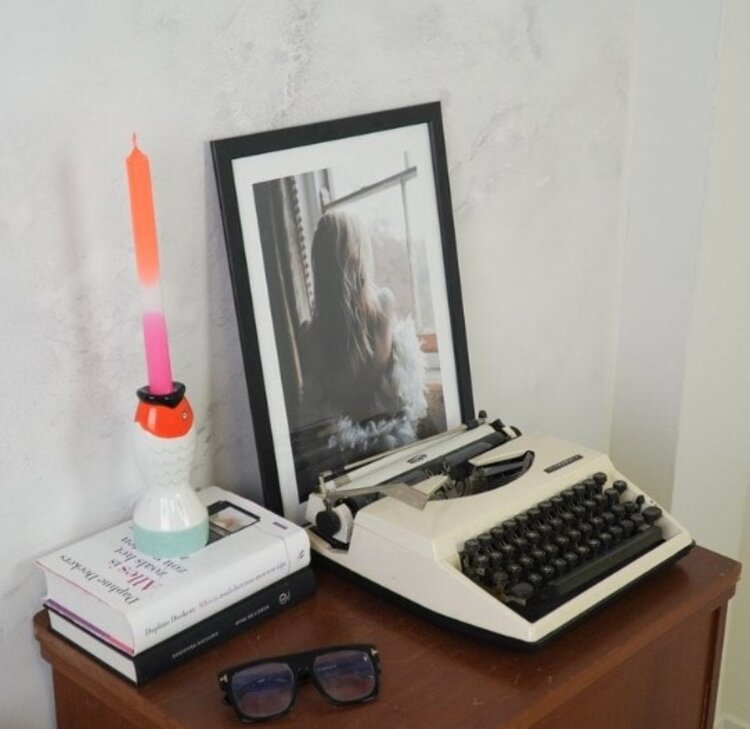 House Vitamin Candle holder - Fish - Mint/White/Orange - 7x7x16,5cm