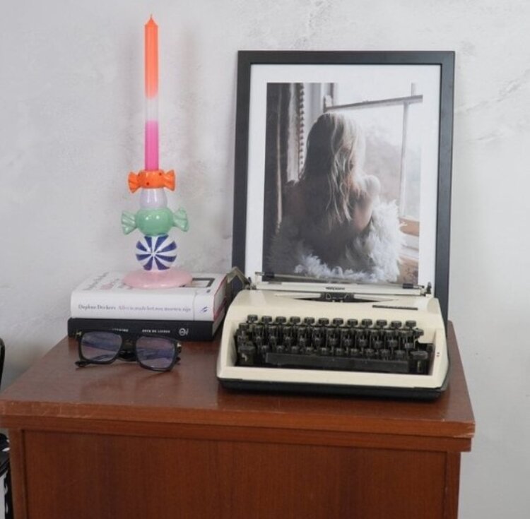 House Vitamin Candle holder - Stapled Toffee Candy-Multi Colour-11x11x18cm