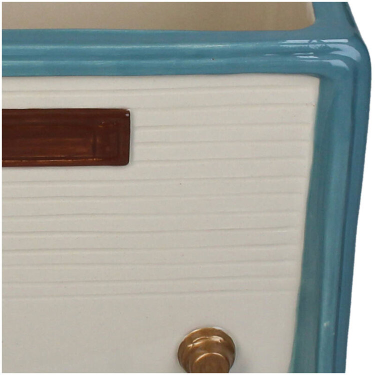 Planter Retro Radio Dolomite Multi 20.2x15.2x14.7cm