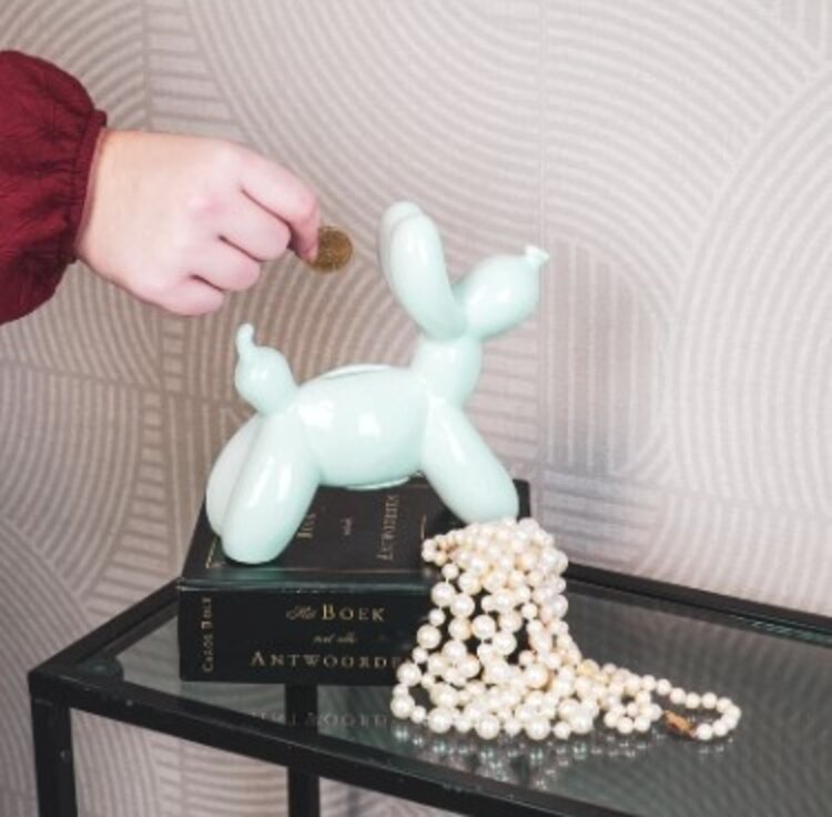 House Vitamin Ornament- Money Bank Balloon Dog- Mint green-17x7x17cm