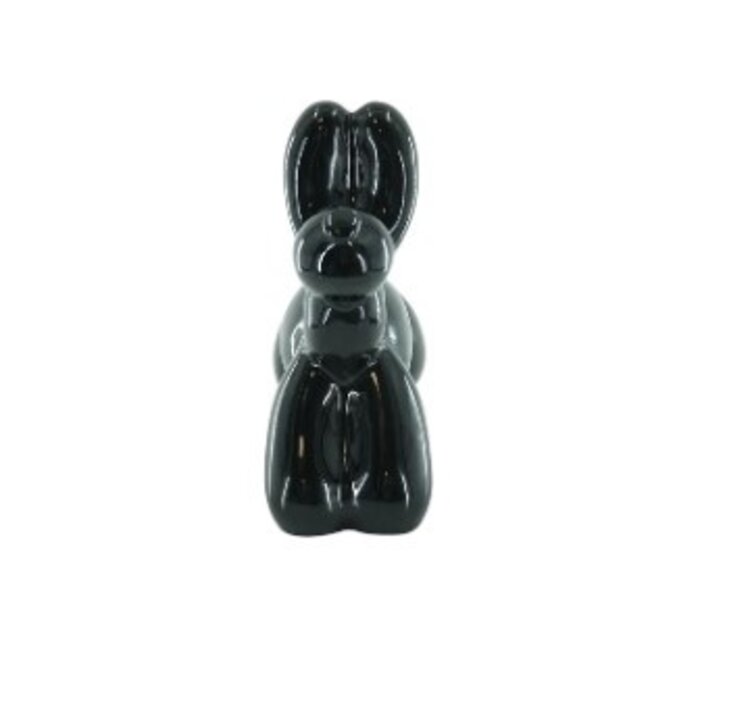 House Vitamin Ornament- Money Bank Balloon Dog- Ceramics- Black-17x7x17cm