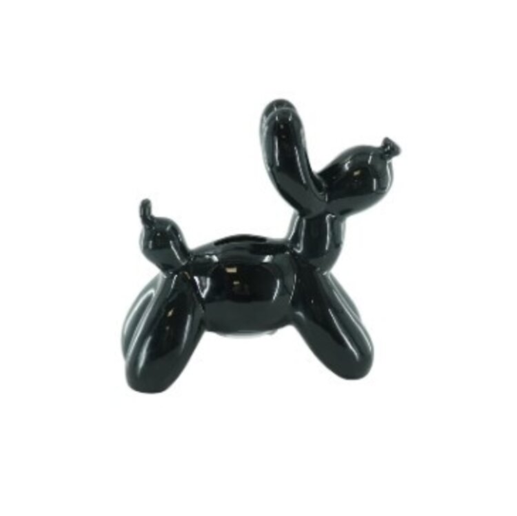 House Vitamin Ornament- Money Bank Balloon Dog- Ceramics- Black-17x7x17cm