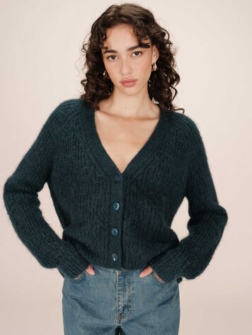 Grace & Mila Cardigan Saluda - smaragd