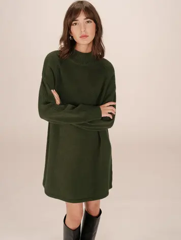 Grace & Mila Knitted Short Dress Sandrine - kaki