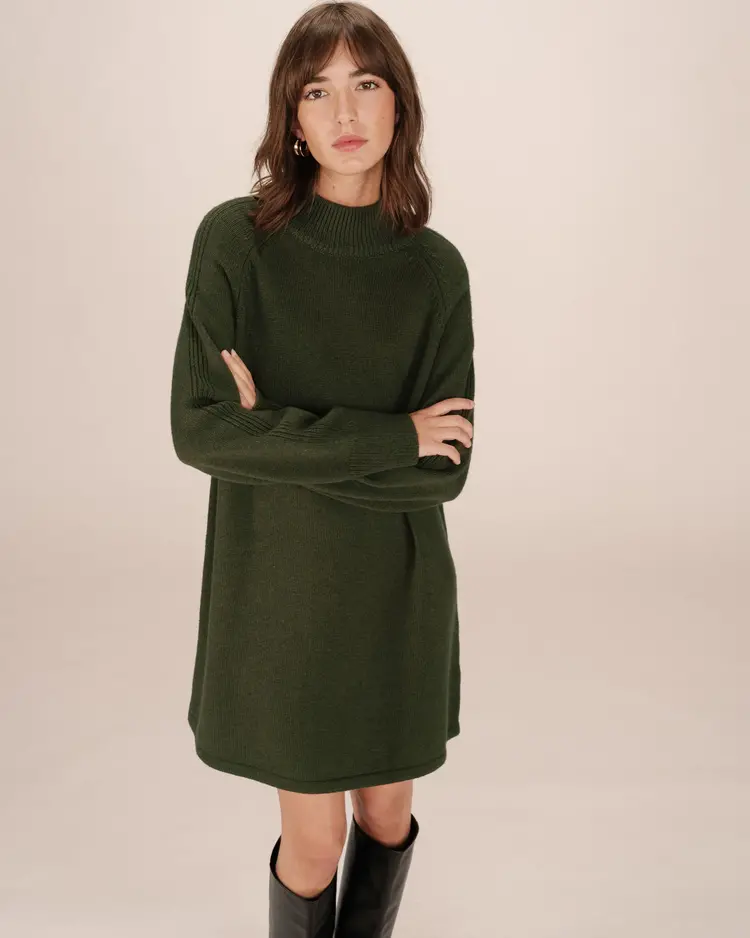 Grace & Mila Knitted Short Dress Sandrine - kaki