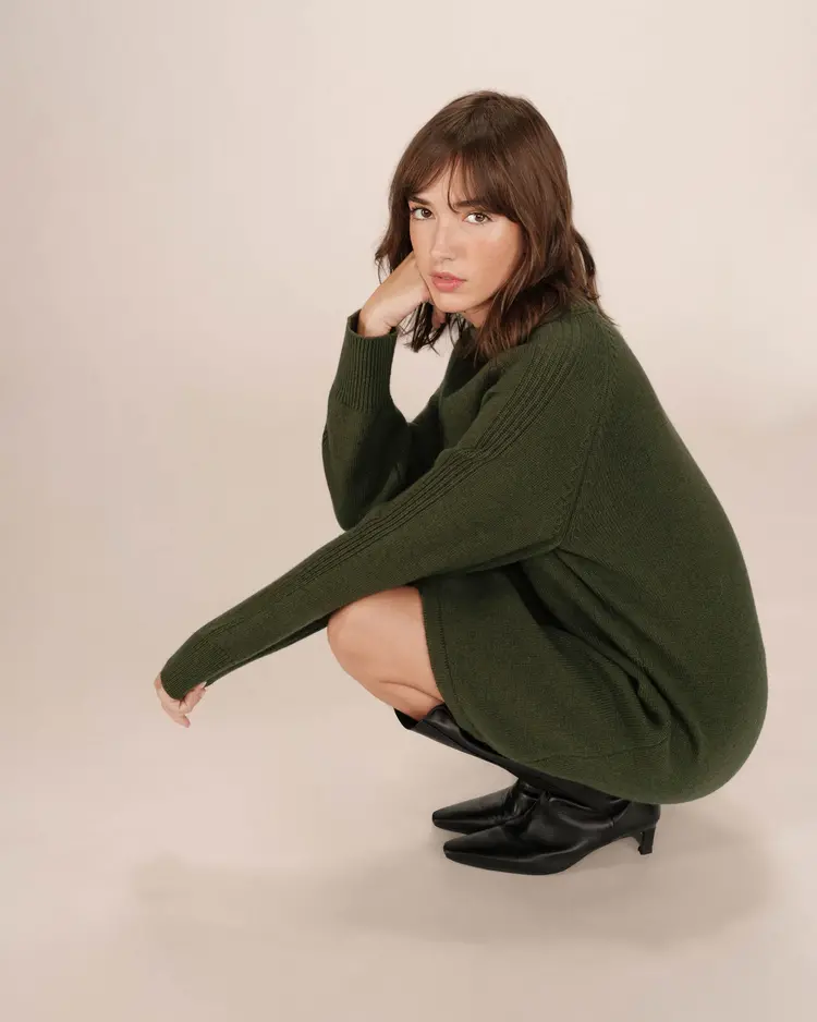 Grace & Mila Knitted Short Dress Sandrine - kaki